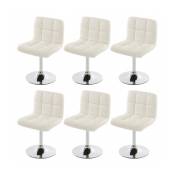 Décoshop26 - Lot de 6 chaises fauteuils de salle à manger en synthétique blanc