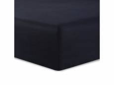 Drap housse noir 180x200 100% coton teinture réactive