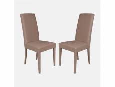 Ensemble de 2 chaises en bois classiques, pour salle à manger, cuisine ou salon, made in italy, cm 46x55h99, assise h cm 47, couleur sable 80527737287