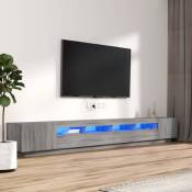 Ensemble de meubles tv avec lumières led 3 pcs Sonoma gris