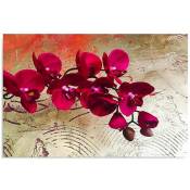 Feeby - Tableau bois orchidées 10 - 70 x 50 cm - Rose