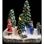 Fééric Lights And Christmas - Village de Noël sapins 3 ou 4 led multicolores à piles Feeric lights & christmas