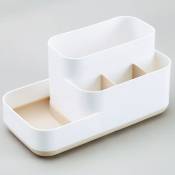 Fortuneville - Boîte à Compartiments, Plastique, Blanc/Kaki, 23 x 13 x 12 cm