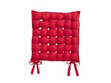 Galette de chaise tressée - 40 x 40 cm - rouge pomme d'amour