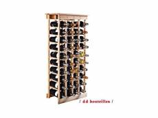 Giantex étagère à vin casier à 44 bouteilles en bois de pin robuste modulable 46,5 x 27,5 x 113 cm