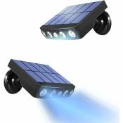 Gotrays - Lumière solaire d'extérieur, [2 pièces] détecteur de mouvement de lumière solaire d'extérieur, projecteur solaire d'extérieur 360°