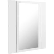 Helloshop26 - Armoire à miroir de bain 40 x 12 x 45 cm à led blanc brillant acrylique - Blanc