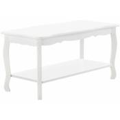Helloshop26 - Table basse de salon mdf 87,5 cm sapin laqué blanc - Blanc