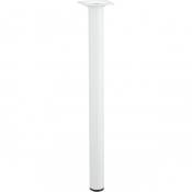 Hettich - Pied de table basse cylindrique fixe acier époxy blanc, 40 cm