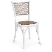 Iperbriko - Chaise en bois blanc de style rustique