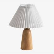 Lampe de table en bois Jeremaia Sklum Blanc - Bois