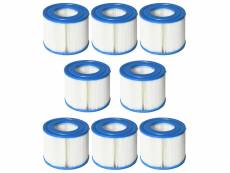 Lot de 8 cartouches filtrantes pour spa - cartouches de filtration - pp bleu fibres dacron blanc