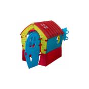 Maisonnette plastique dream house Palplay 95 x 90 x 110 cm - bleu - rouge - jaune