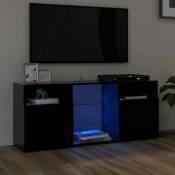Meuble tv avec lumières led noir 120x30x50 cm