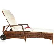 Mucola - Transat, chaise longue en osier, meubles de jardin en rotin