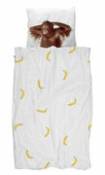 Parure de lit 1 personne Banane & Singe / 140 x 200 cm - Snurk blanc en tissu