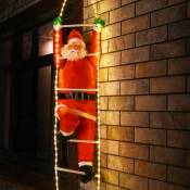 Père Noël grimpeur sur échelle illuminée par 120 LED Décoration pour intérieur et extérieur