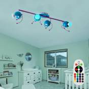 Plafonnier spots pour chambre d'enfant réglable, télécommande, gradable dans un ensemble comprenant des ampoules led rvb