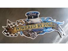 "plaque moteur ford powered 60x28 cm tole metal garage diner loft"