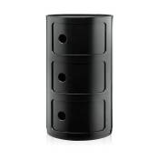 Rangement noir brillant 3 tiroirs Componibili - Kartell