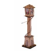 Spetebo - Petite lanterne en bois 42 cm avec led -