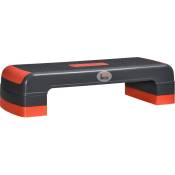 Stepper Fitness Aerobic hauteur reglable surface antiderapante dim. 78L x 28l x 10/15/20H cm pp noir rouge - Rouge