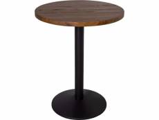 Table bistrot ronde plateau en bois d'orme 60 x 75
