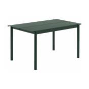 Table d'extérieur en acier vert foncé 140 x 75 cm Linear - Muuto