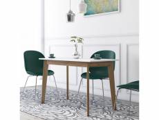 Table élégante, 110 x 60 x 75 cm, coloris blanc et