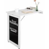 Table Pliable Murale Bureau avec Mémo Board - Blanc