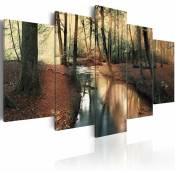Tableau forêt d'automne brune - 200 x 100 cm - Noir