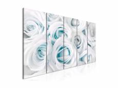 Tableau - satin rose (5 parts) narrow turquoise-200x80