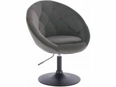 Tabouret de bar-fauteuil de bar en velours réglable-chaise de loisir rotatif-gris foncé