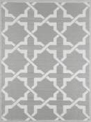 Tapis extérieur gris au motif azulejo 120x160