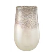 Vase verre gris/rose H30cm