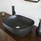 Vasque ovale en céramique noire - Noir