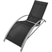 Vidaxl - Chaises longues en aluminium noir