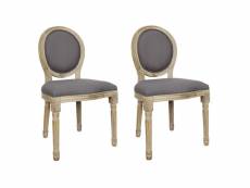 2 chaises de table design médaillon eleonor - gris