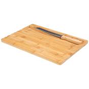 5five - planche à pain avec couteau pince bambou -