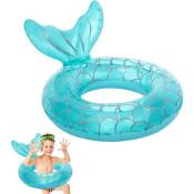 Bleu Anneau de natation en forme de sirène pour enfants,