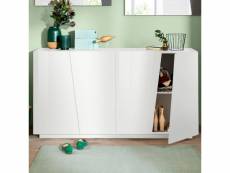 Buffet de salon 160 cm 4 placards design blanc brillant vega four AHD Amazing Home Design