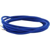 Câble textile 3m - bleu electrique
