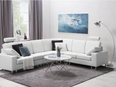 Canapé angle à gauche en cuir blanc stockholm 101904