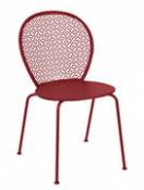 Chaise empilable Lorette / Métal perforé - Fermob rouge en métal