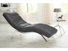 Chaise longue réglable en cuir italien de luxe, réglable multipositions, sweet, gris foncé