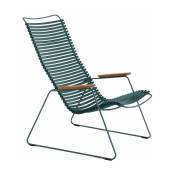 Chaise lounge en métal et plastique vert sapin CLICK - Houe