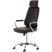 CLP - légant chaise de bureau moderne avec appuie-tête en cuir écologique différentes couleurs Couleur : marron
