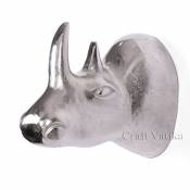 craftvatika Grande tête de rhinocéros en métal à