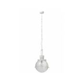 Dansmamaison - Lampe Suspendue Boule Verre/Metal Blanc - l 40 x l 40 x h 180 cm
