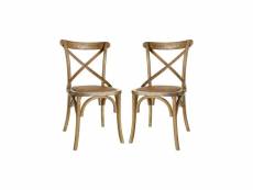 Duo de chaises bois marron clair - brett - l 46 x l